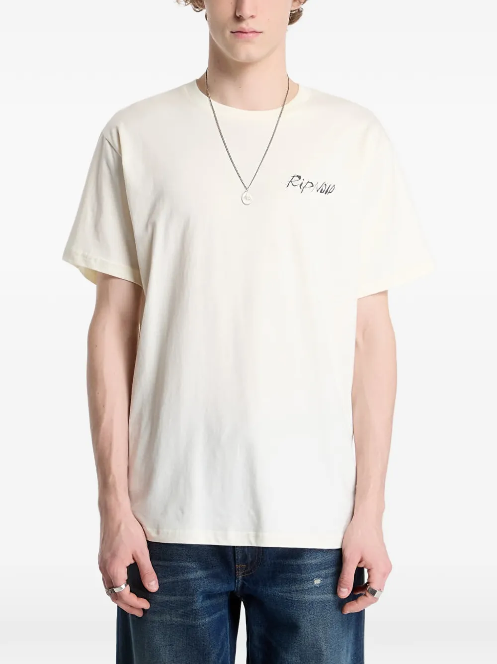 Ripndip Drive Thru logo-print T-shirt Beige