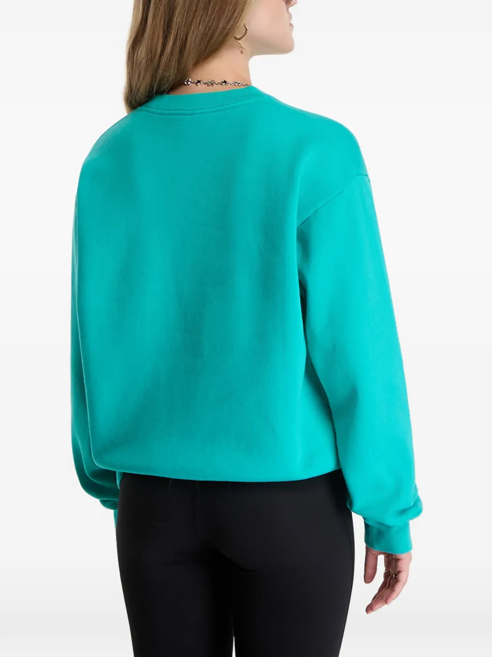 Sporty & Rich embroidered crew-neck sweater Groen