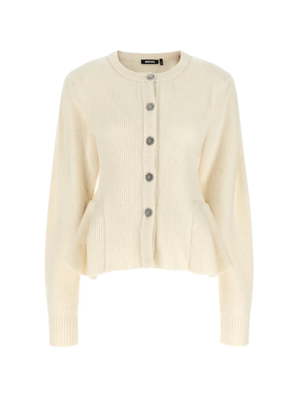 ROTATE BIRGER CHRISTENSEN peplum jewel-button cardigan - Toni neutri