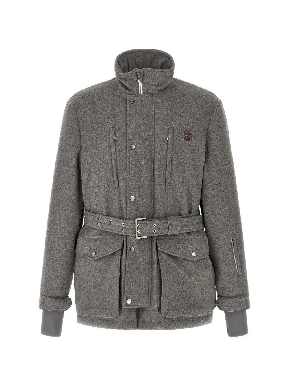 Brunello Cucinelli Mountain belted wool coat - Grigio