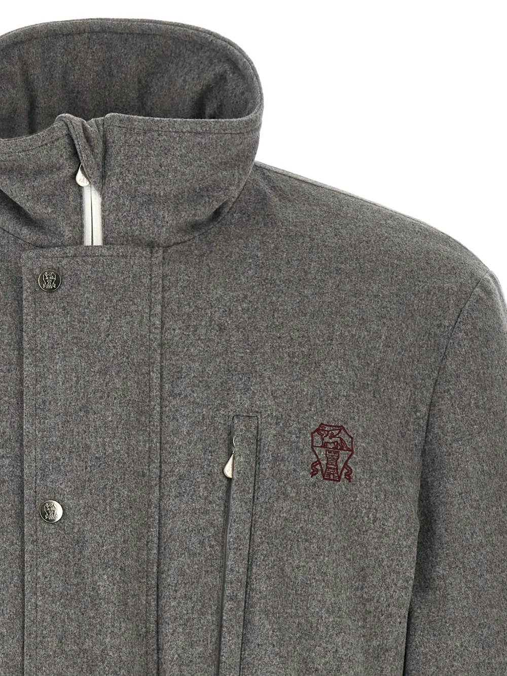Brunello Cucinelli Mountain belted wool coat Grijs