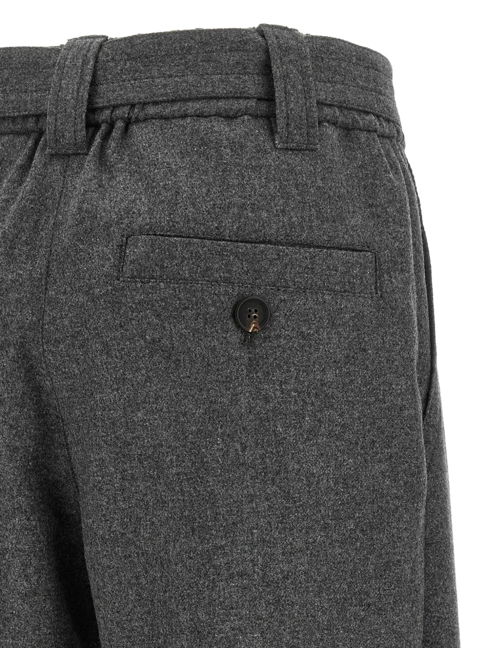Brunello Cucinelli flannel loose cargo trousers Grijs