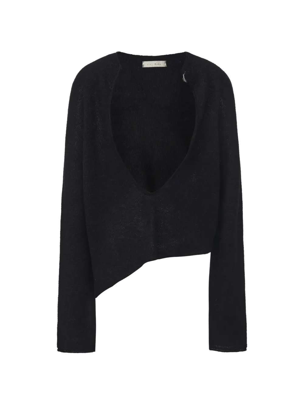 ili node Michelle asymmetric V-neck sweater - Nero