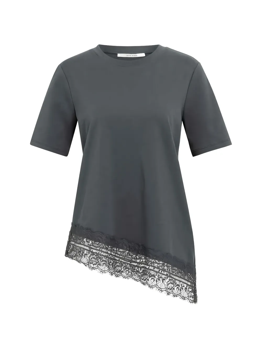 YAYA asymmetric-hem T-shirt - Gris