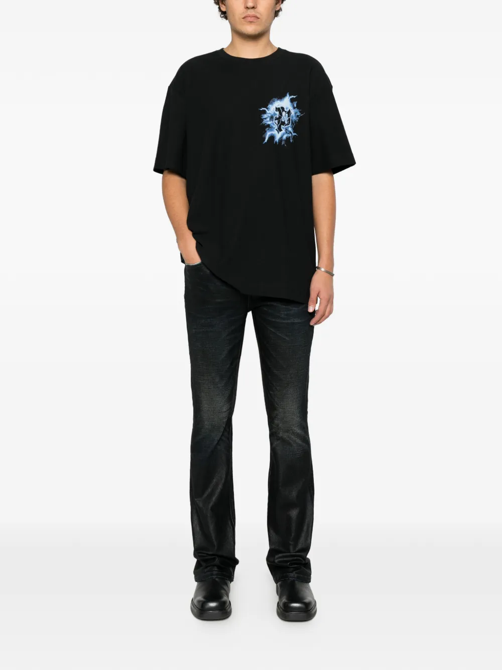 Purple Brand pleated straight-leg jeans Blauw