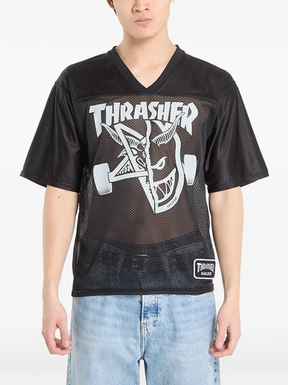 Thrasher x Spitfire Thrash & Burn football T-shirt - Noir