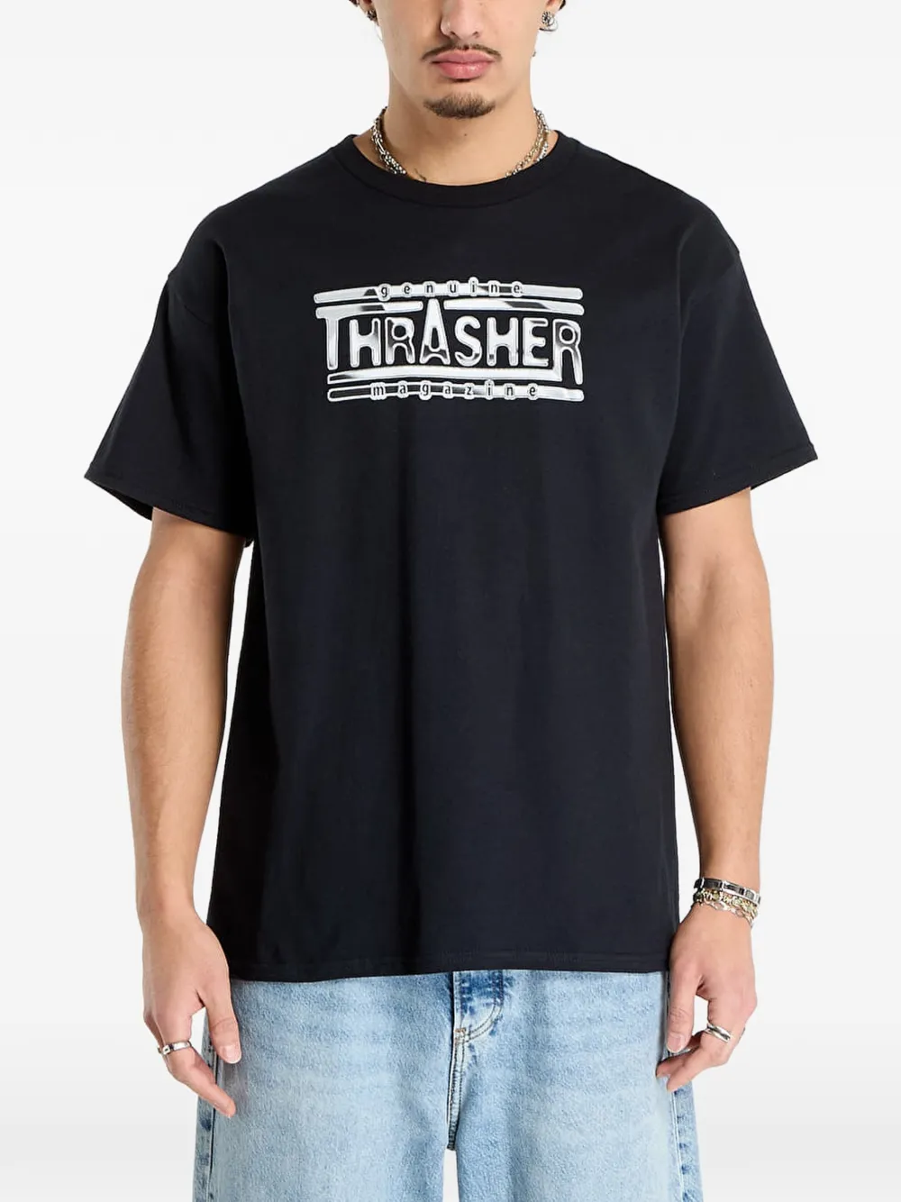 Thrasher logo-print T-shirt - Noir