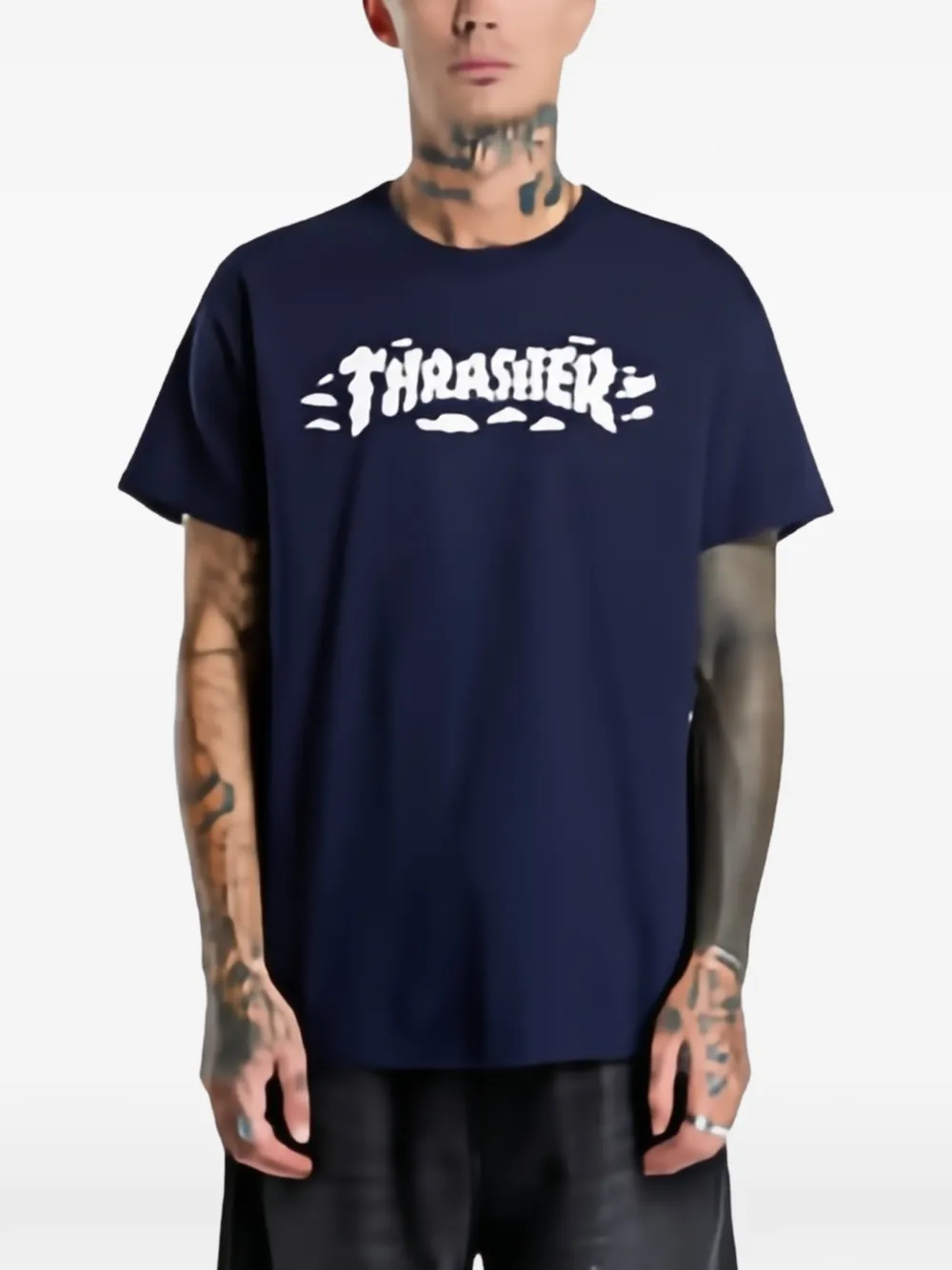 Thrasher Clouds by Spanky T-shirt - Bleu