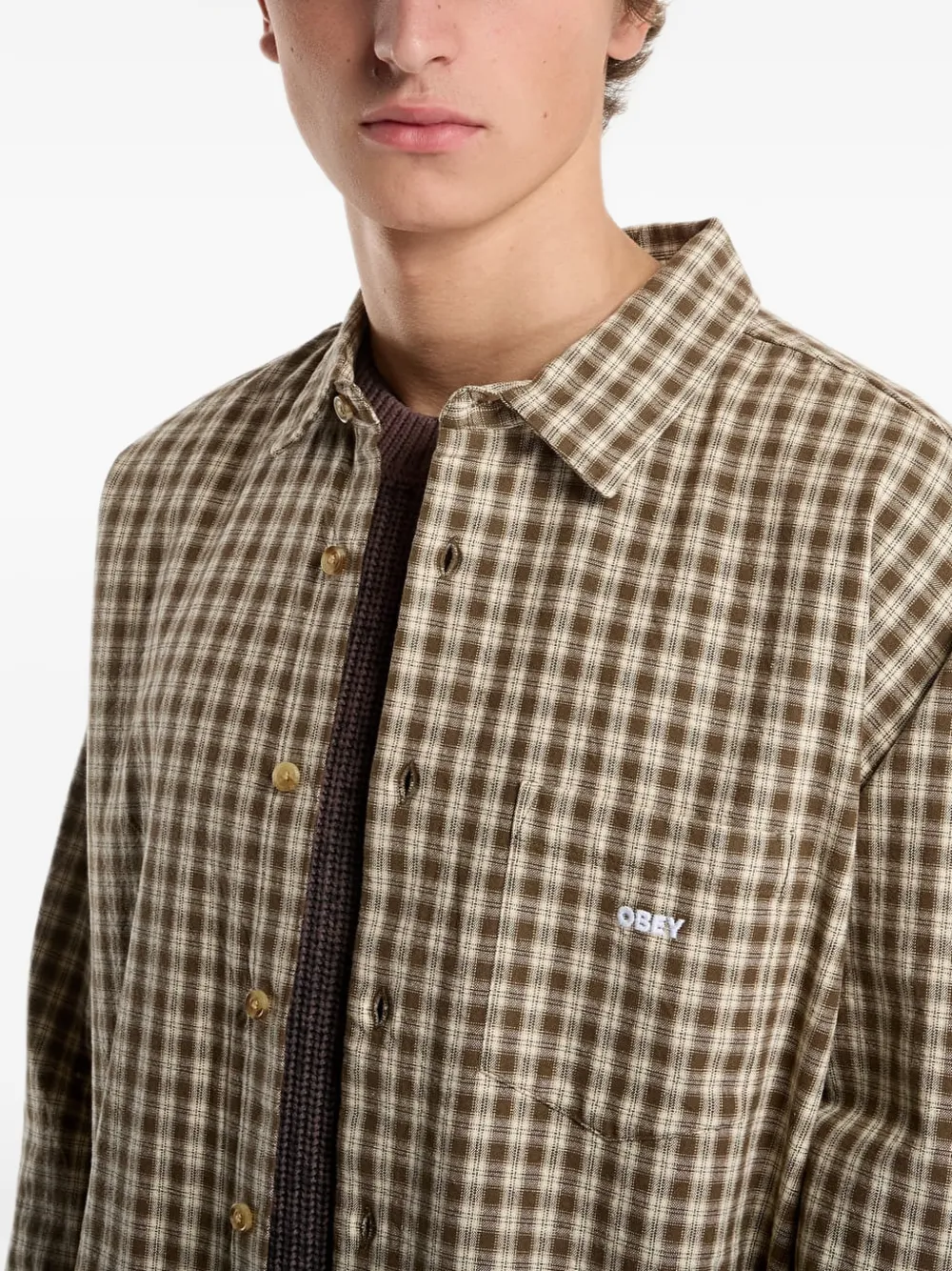 Obey Bigwig Axel check shirt Bruin