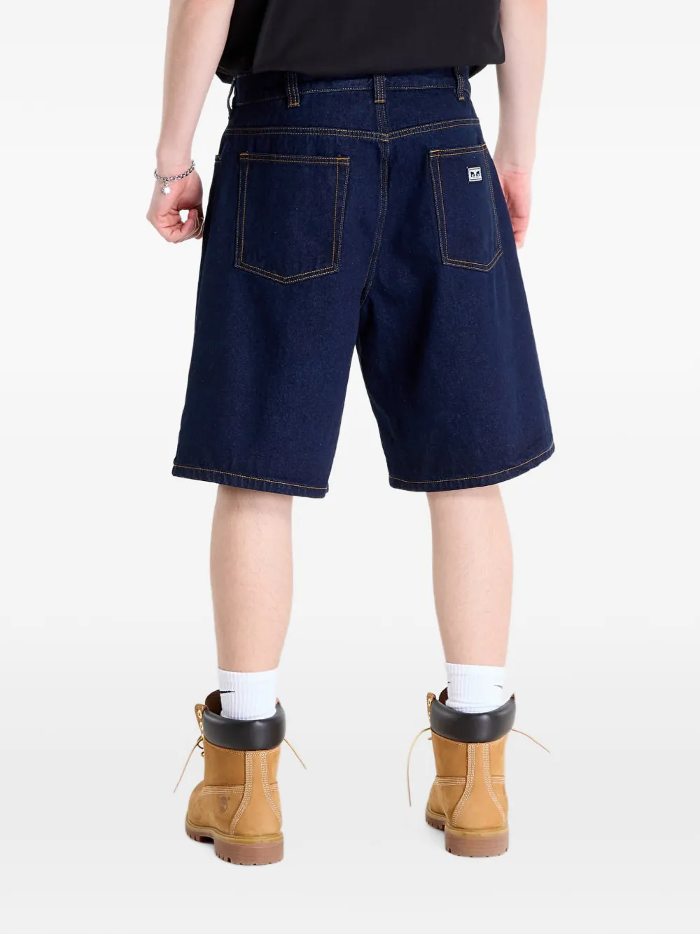 Obey Bigwig baggy shorts Blauw