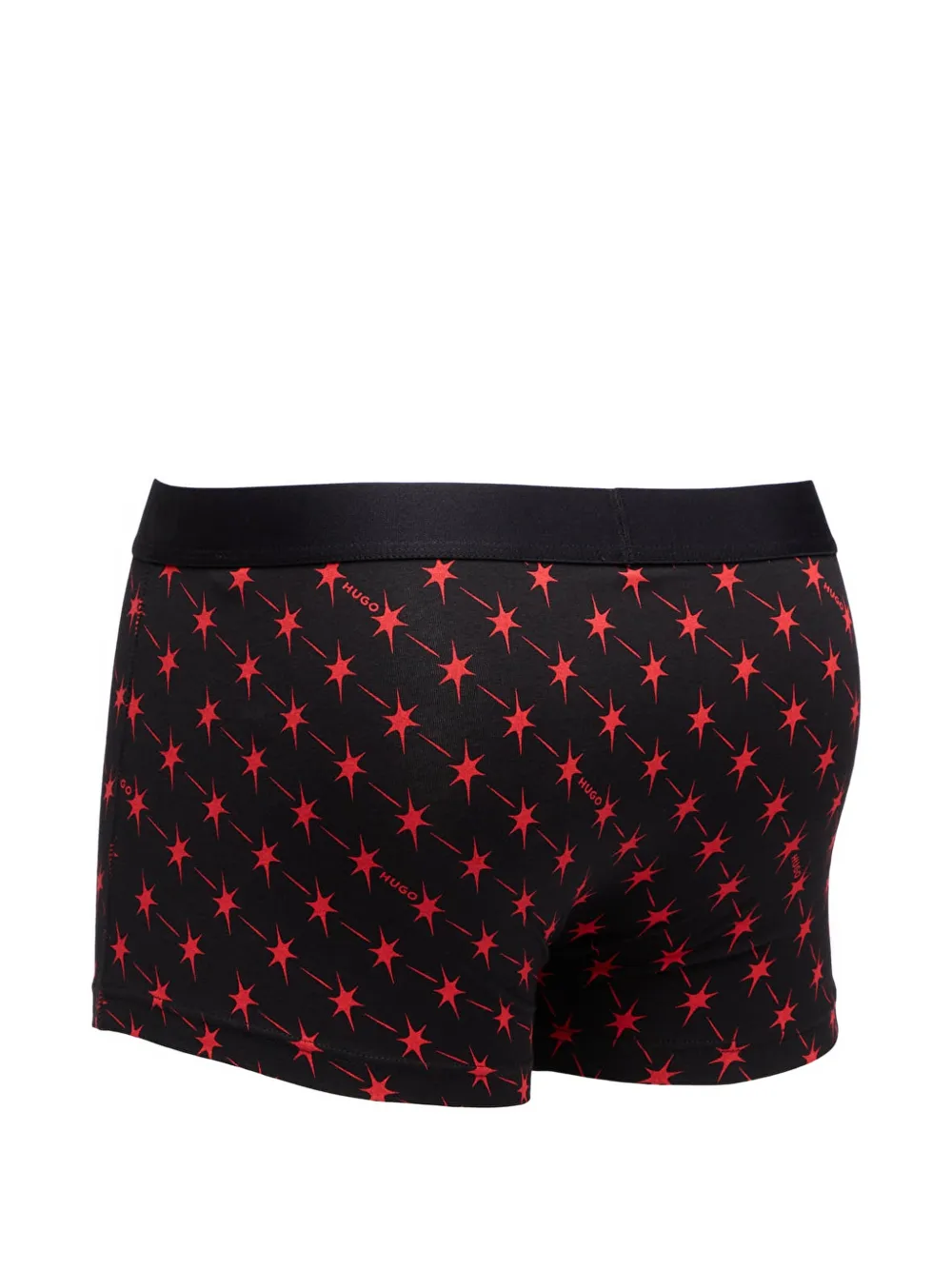 HUGO Drie stretch-katoenen boxershorts met logobanden Zwart