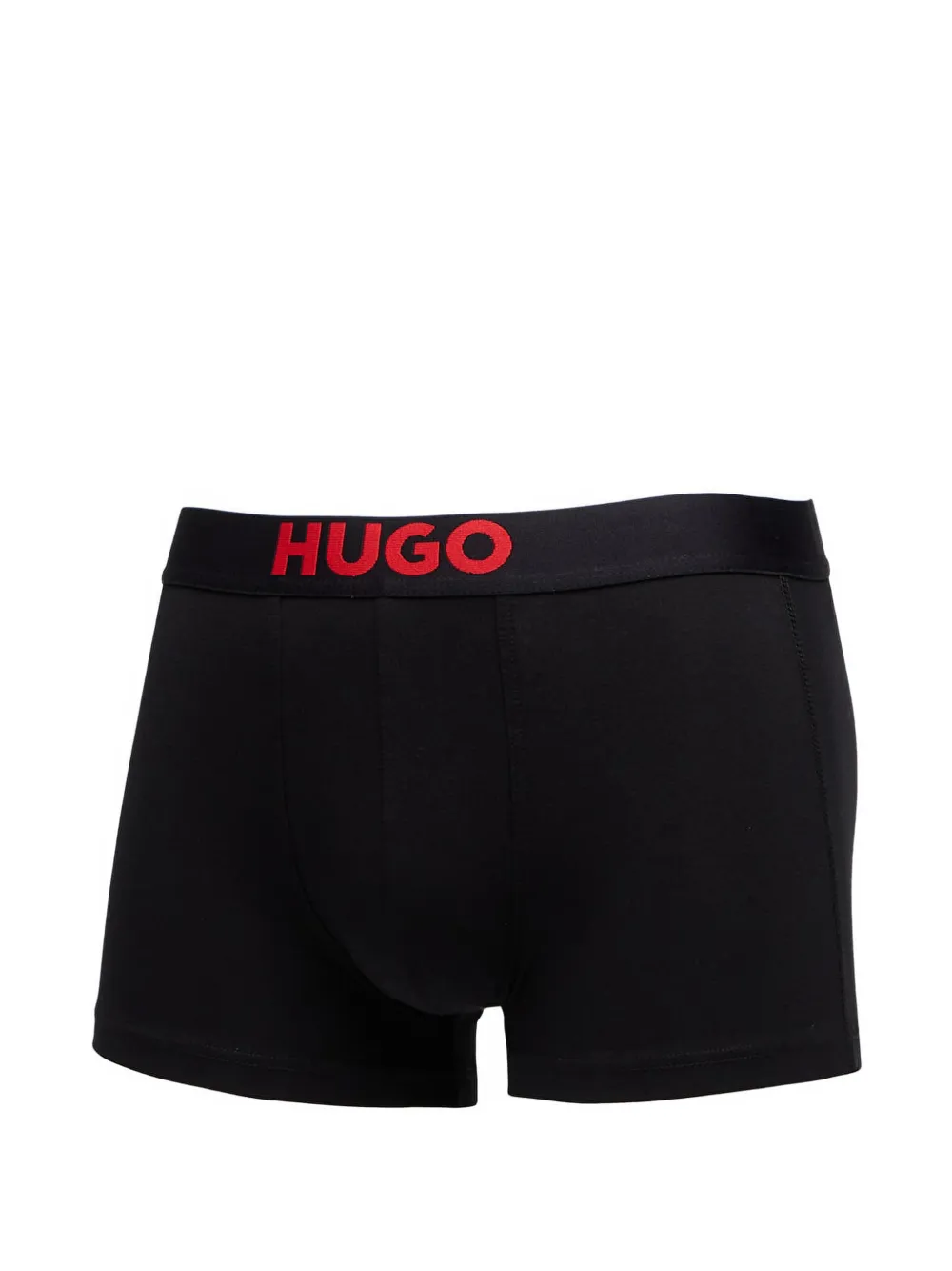 HUGO Drie stretch-katoenen boxershorts met logobanden Zwart