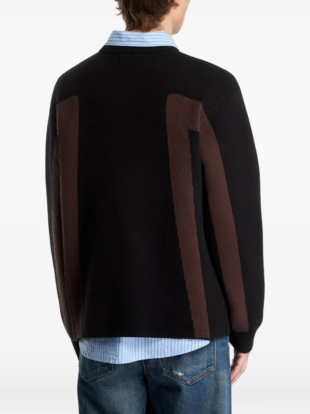 Obey Brann logo-embroidered sweater Zwart
