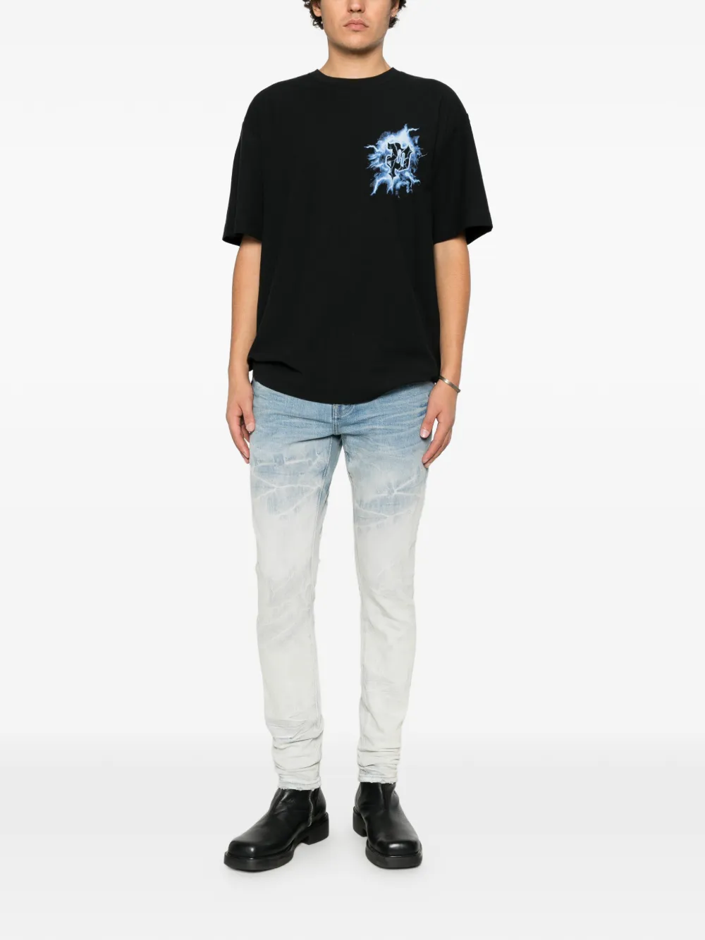 Purple Brand faded distressed jeans Blauw