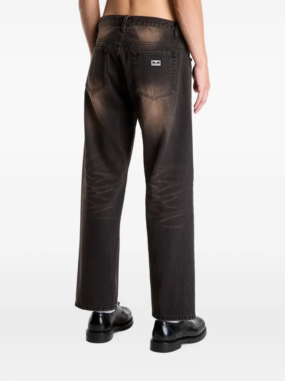 Obey studded Boxcar jeans Zwart