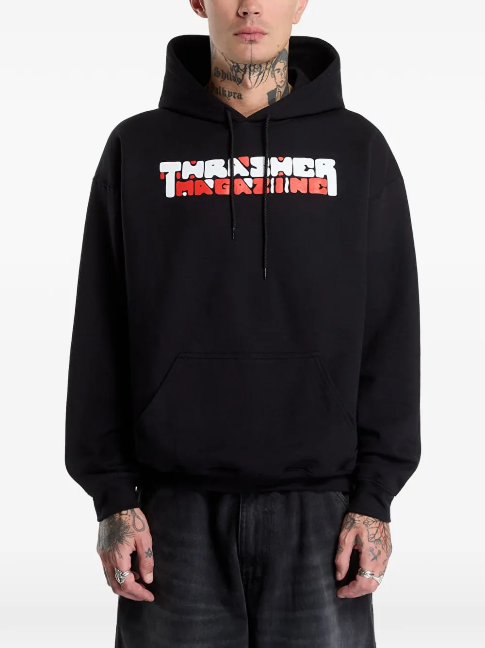 Thrasher logo-print hoodie - Nero