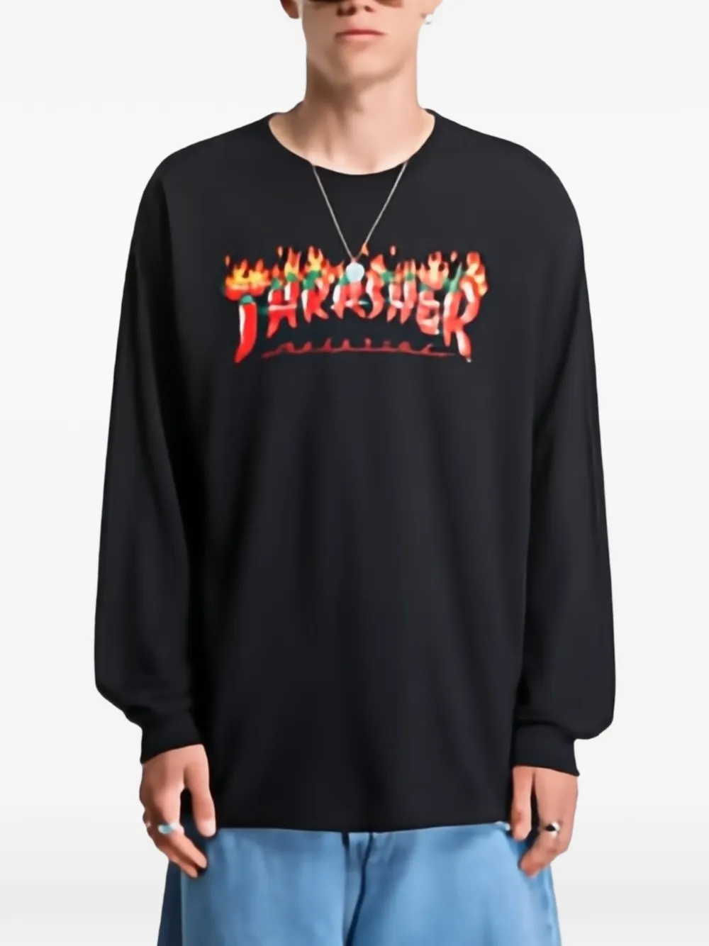 Thrasher Fuego long-sleeve T-shirt - Noir