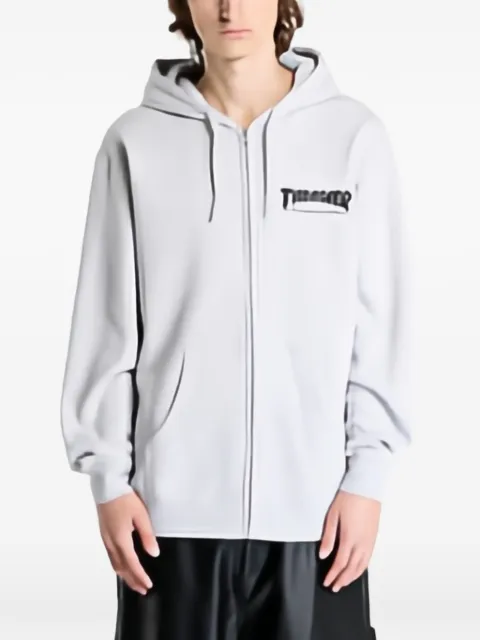 Thrasher logo-print zip-up hoodie