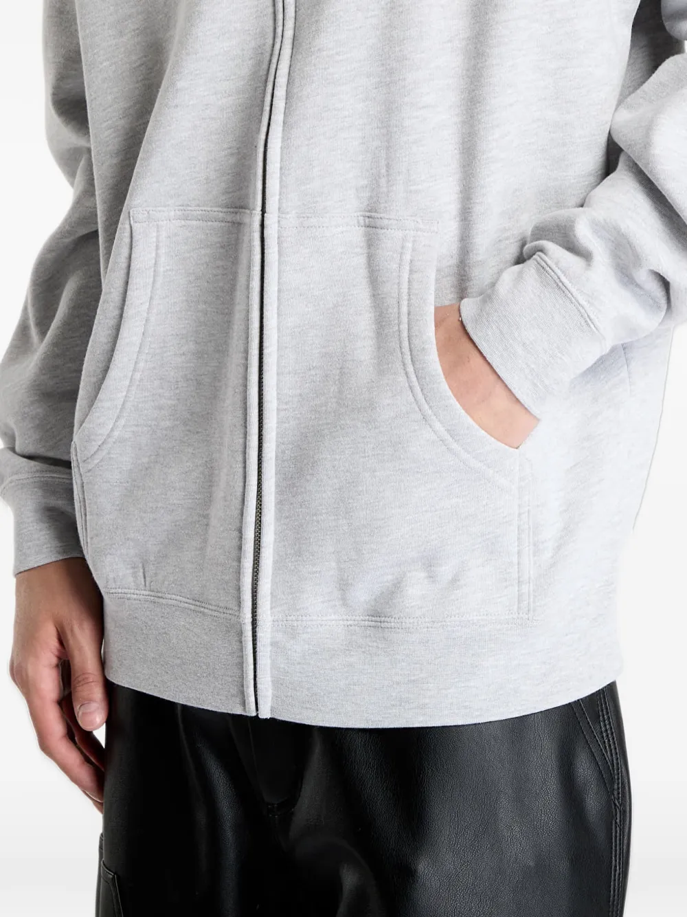 Thrasher logo-print zip-up hoodie Grijs