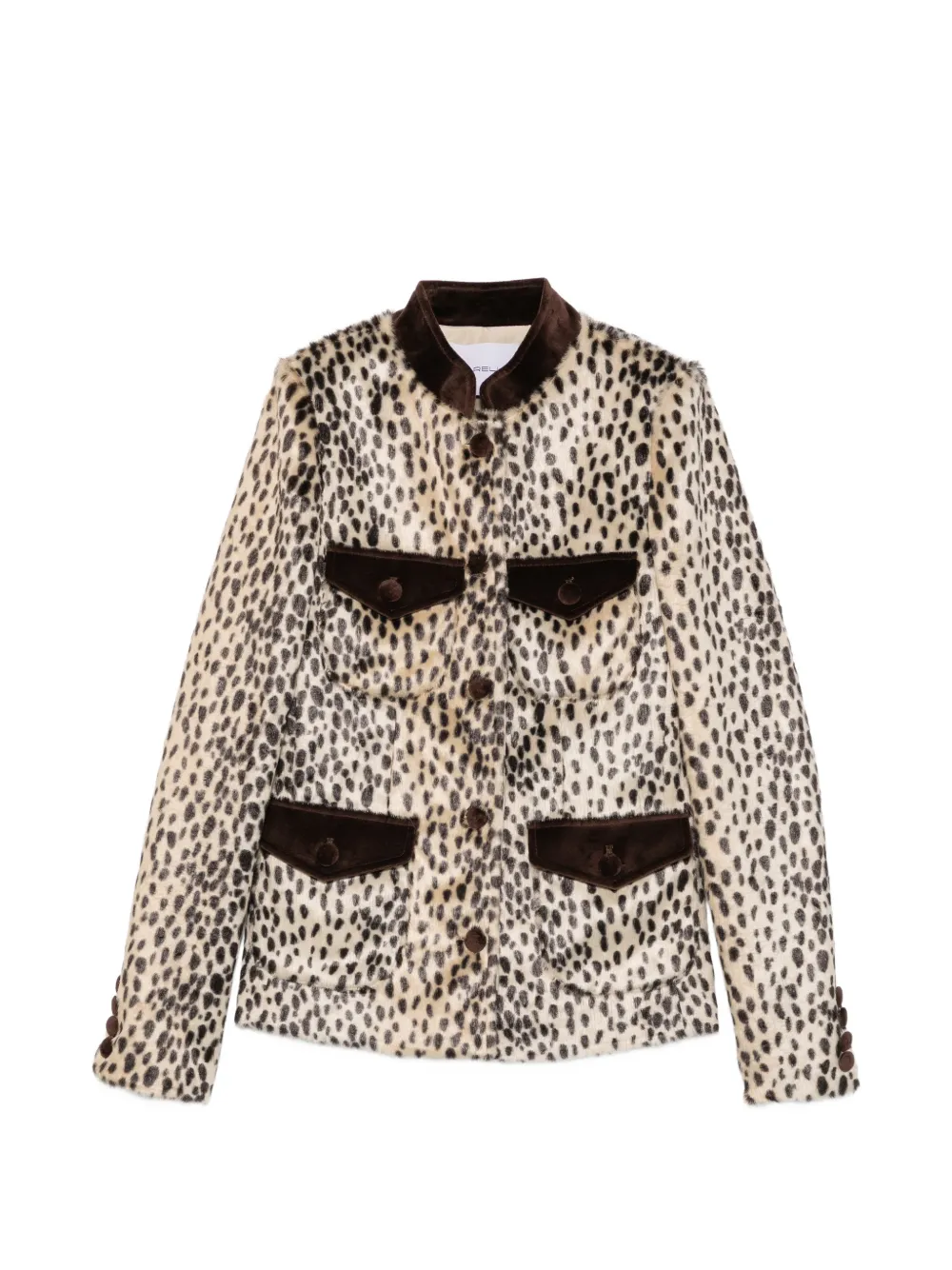 CARELLI leopard-print button-up jacket - Toni neutri