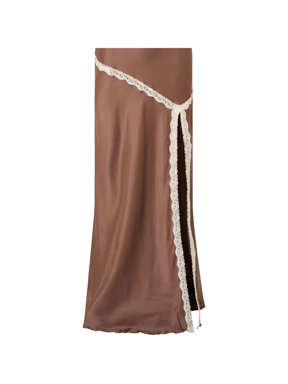 LoveShackFancy Emmabelle lace-trim midi skirt Bruin
