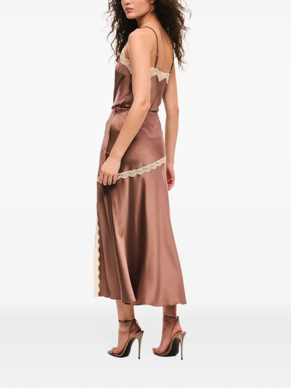 LoveShackFancy Emmabelle lace-trim midi skirt Bruin