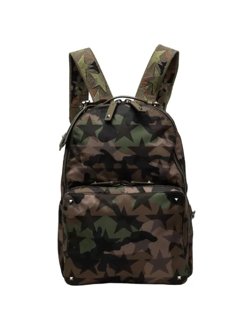 Valentino Garavani Pre-Owned 2018-2026 Nylon Rockstud Camouflage Stars backpack