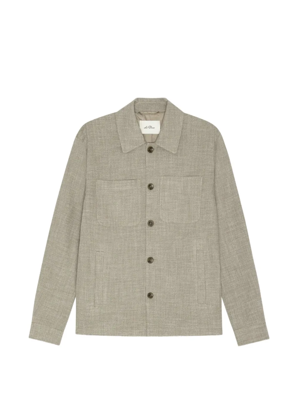 Les Deux crosshatch melange-woven shirt jacket - Grigio