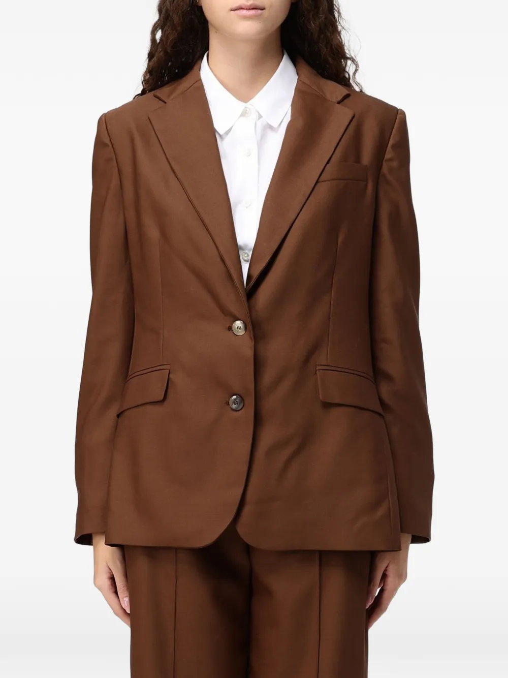 CRIDA single-breasted notched-lapels blazer - Brown