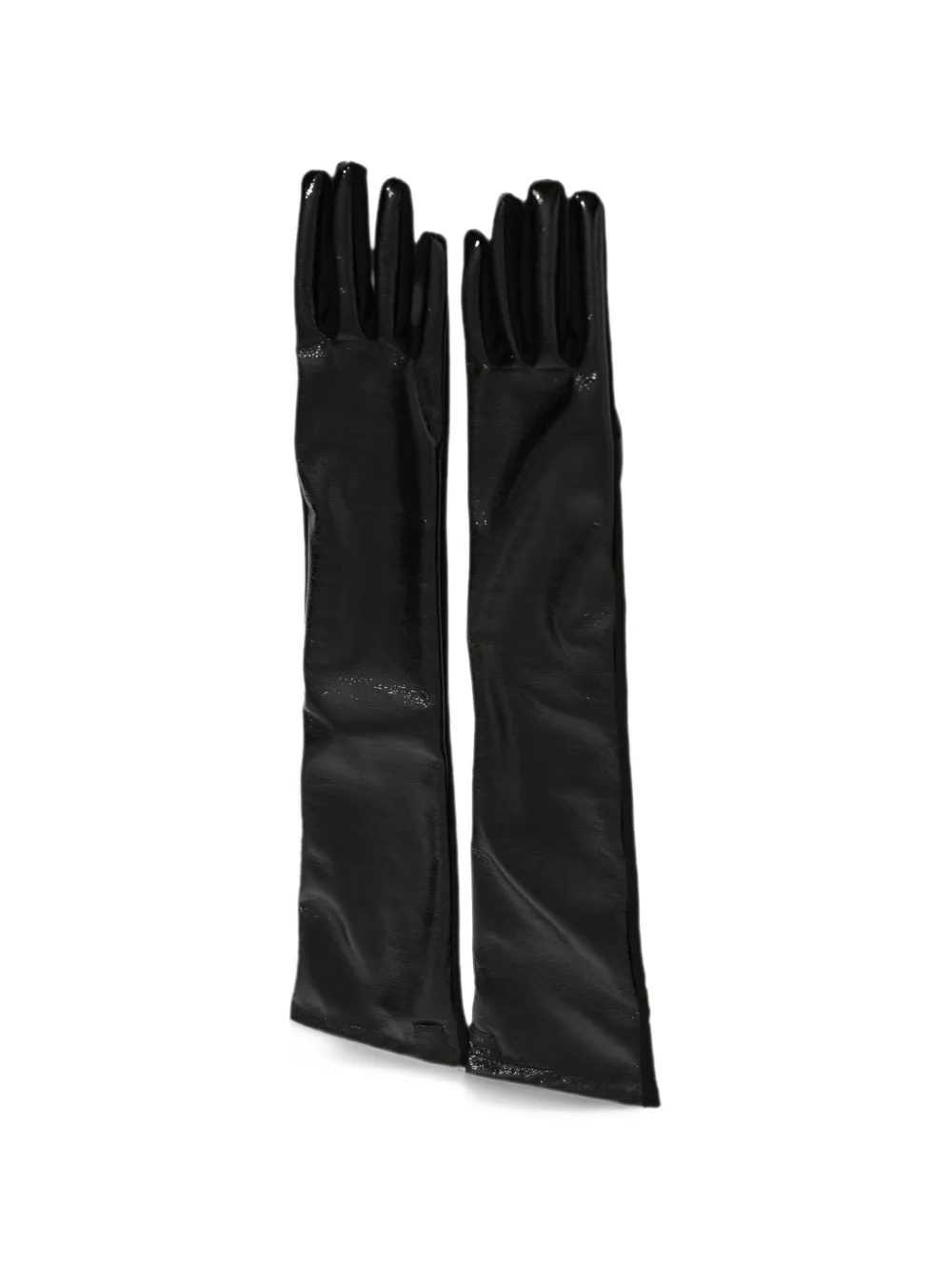 Elisabetta Franchi Monogram-plaque long-length gloves Zwart
