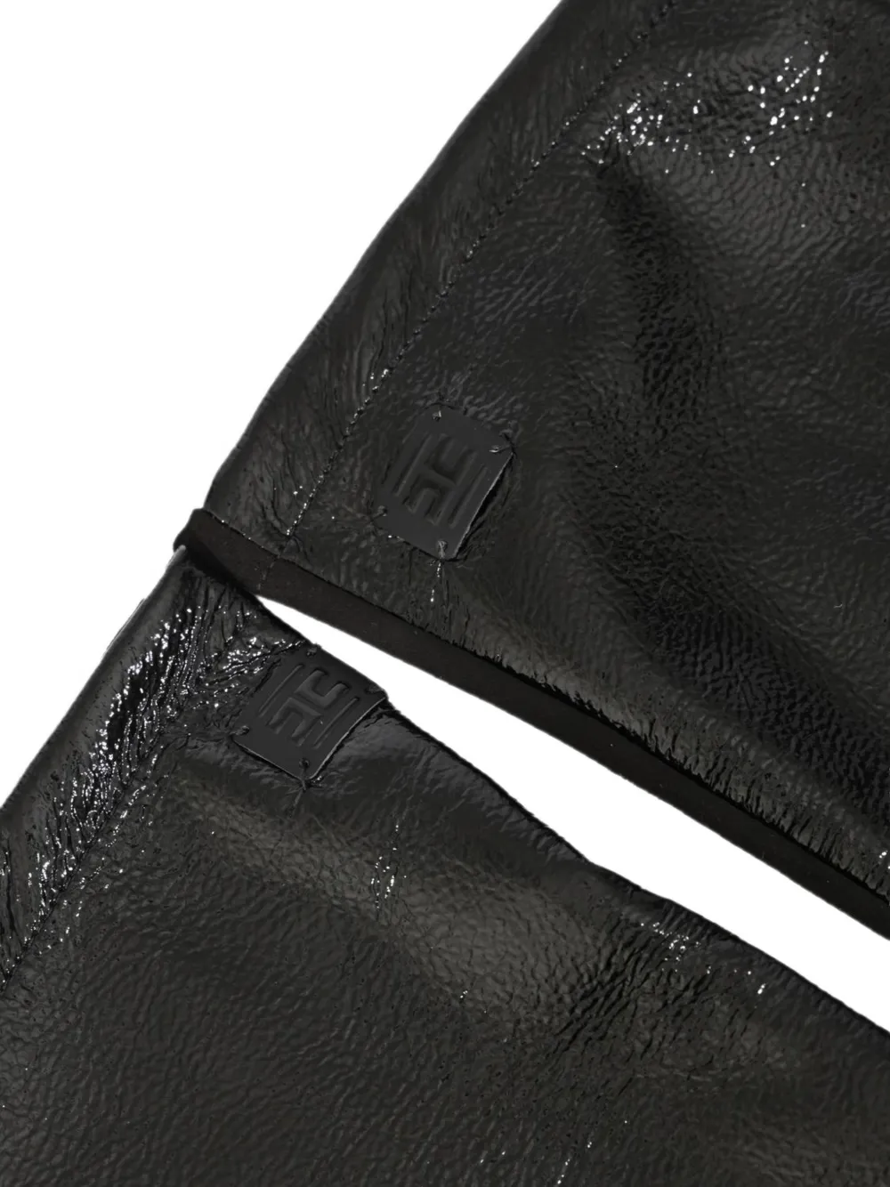 Elisabetta Franchi Monogram-plaque long-length gloves Zwart