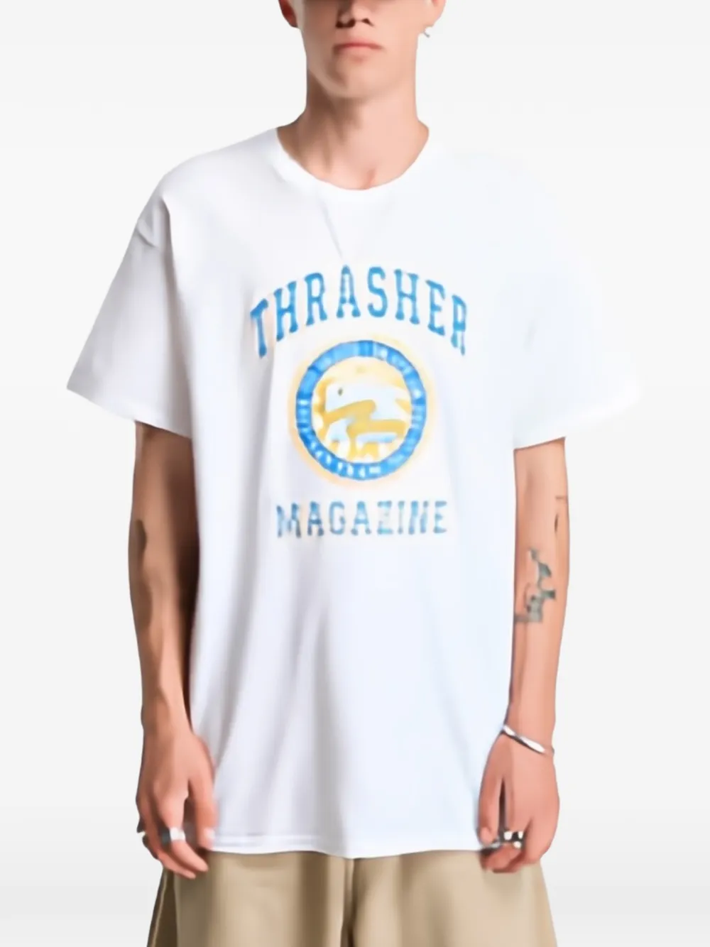 Thrasher logo-print T-shirt - Blanc