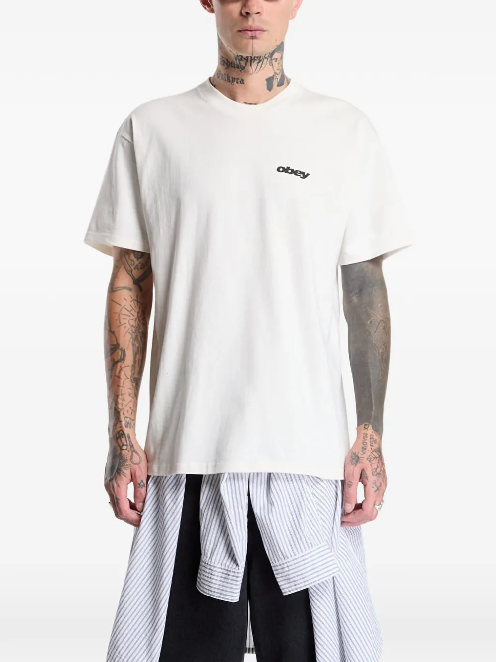 Obey Stronger Together logo-print T-shirt Wit