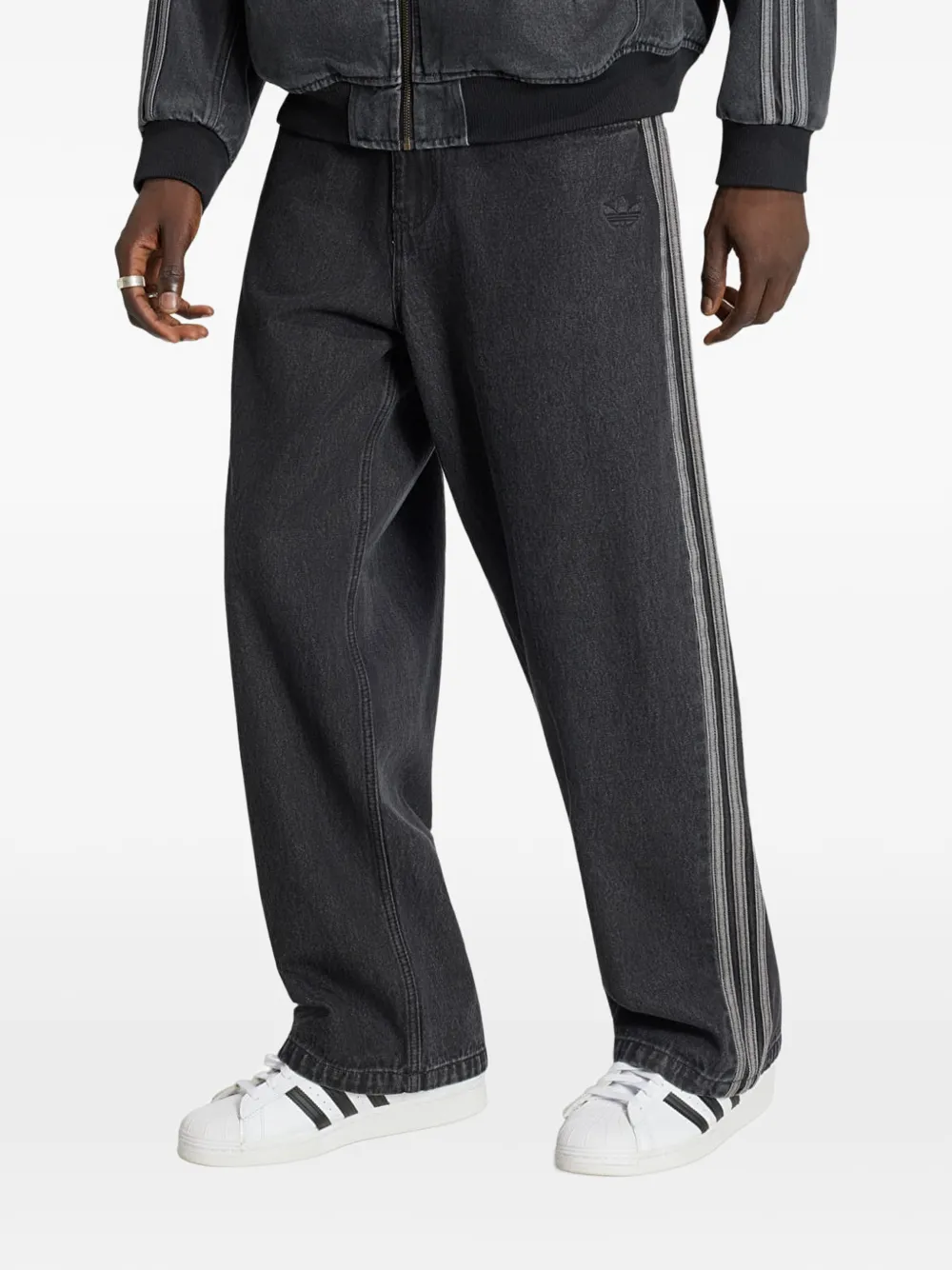 adidas Sst denim jeans mid-rise straight leg - Nero