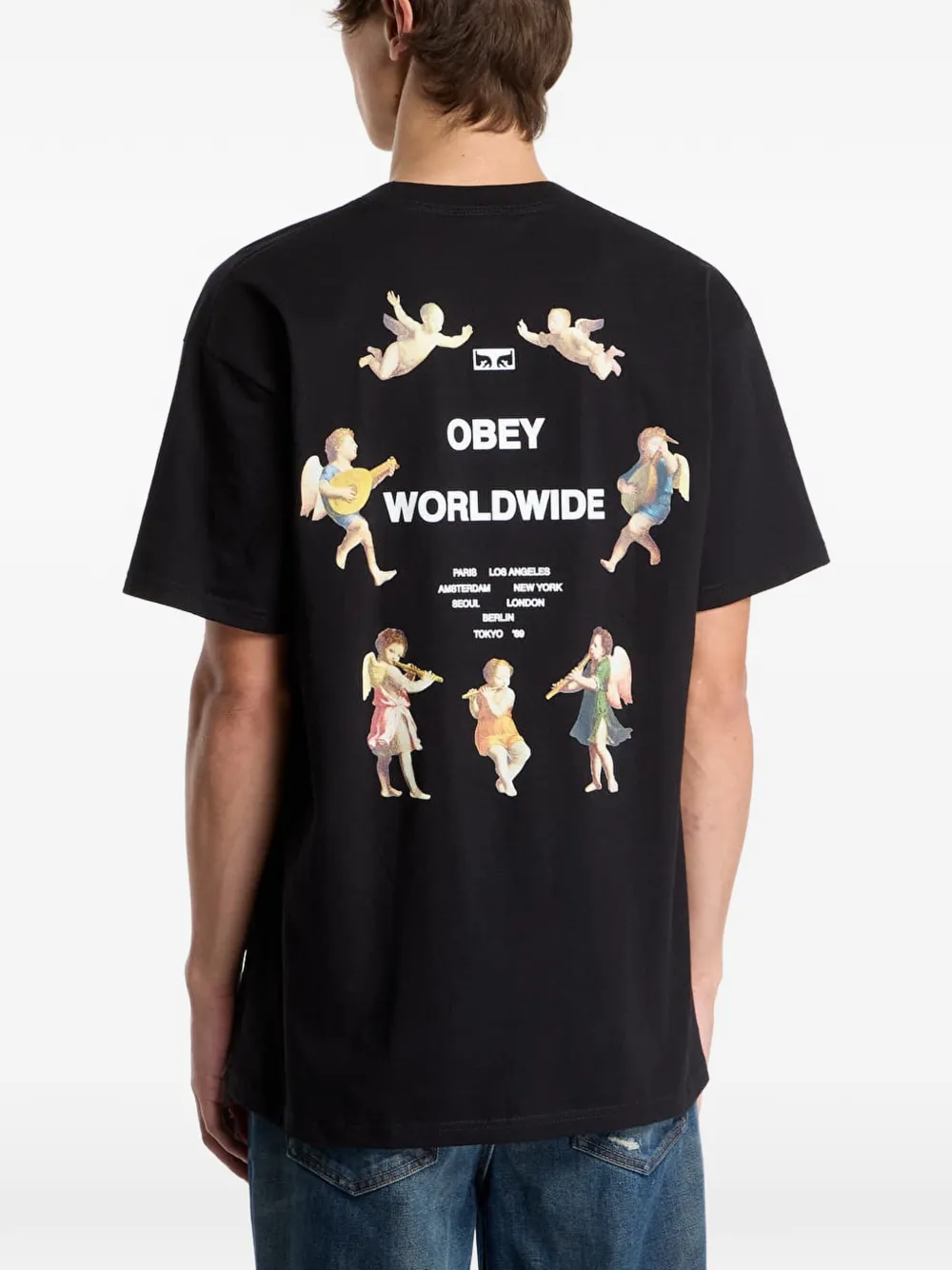 Obey Angels Above T-shirt Zwart