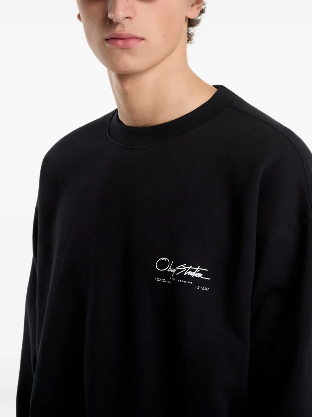 Obey Autograph crew-neck sweater Zwart