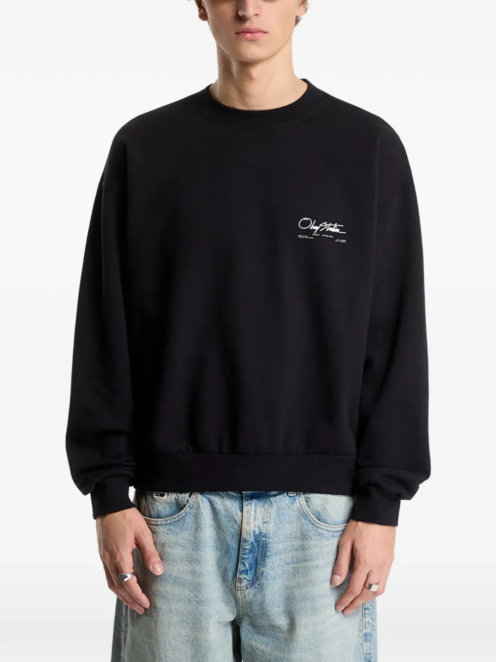 Obey Autograph crew-neck sweater Zwart