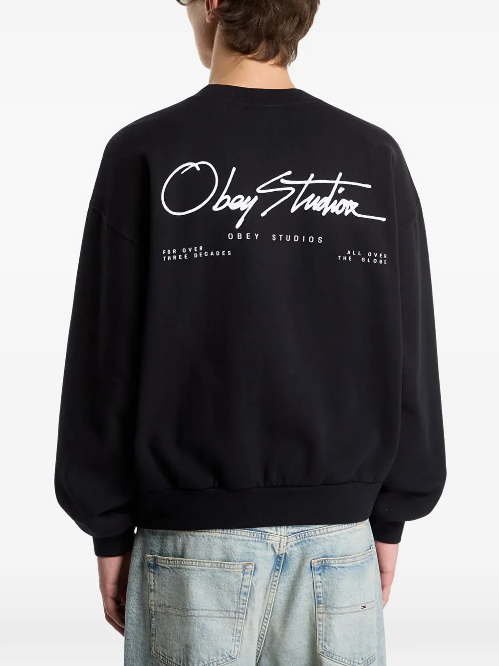 Obey Autograph crew-neck sweater Zwart