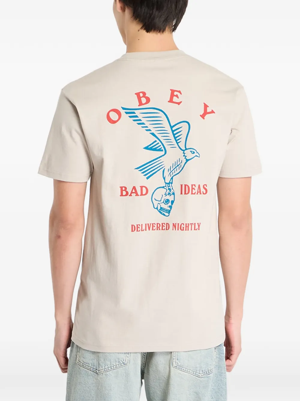 Obey graphic-print T-shirt Beige