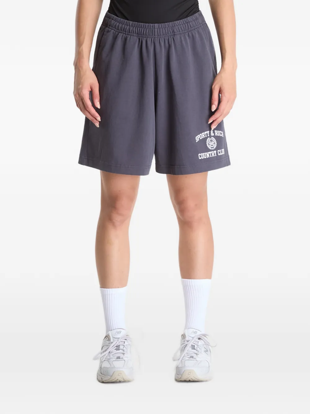Sporty & Rich Varsity Crest gym shorts Grijs