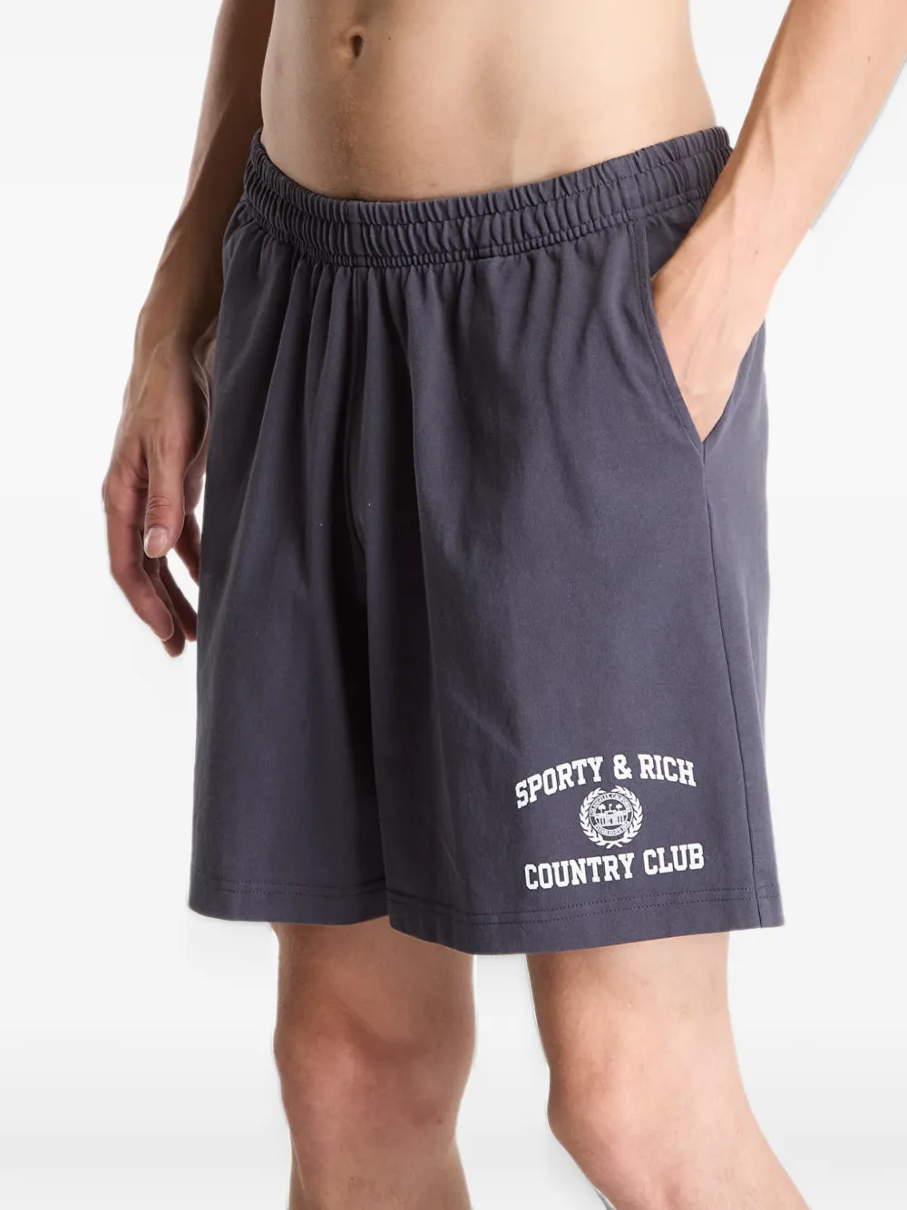 Sporty & Rich Varsity Crest gym shorts Grijs
