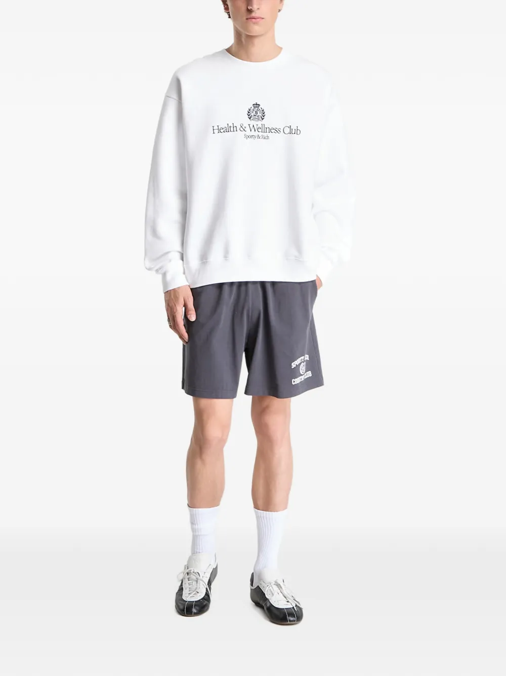 Sporty & Rich Varsity Crest gym shorts Grijs