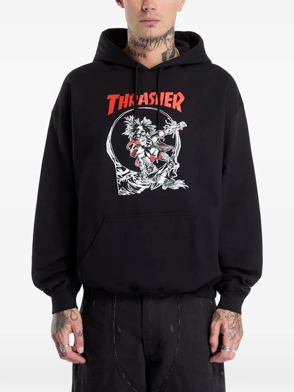 Thrasher Outlaw pouch hoodie - Nero
