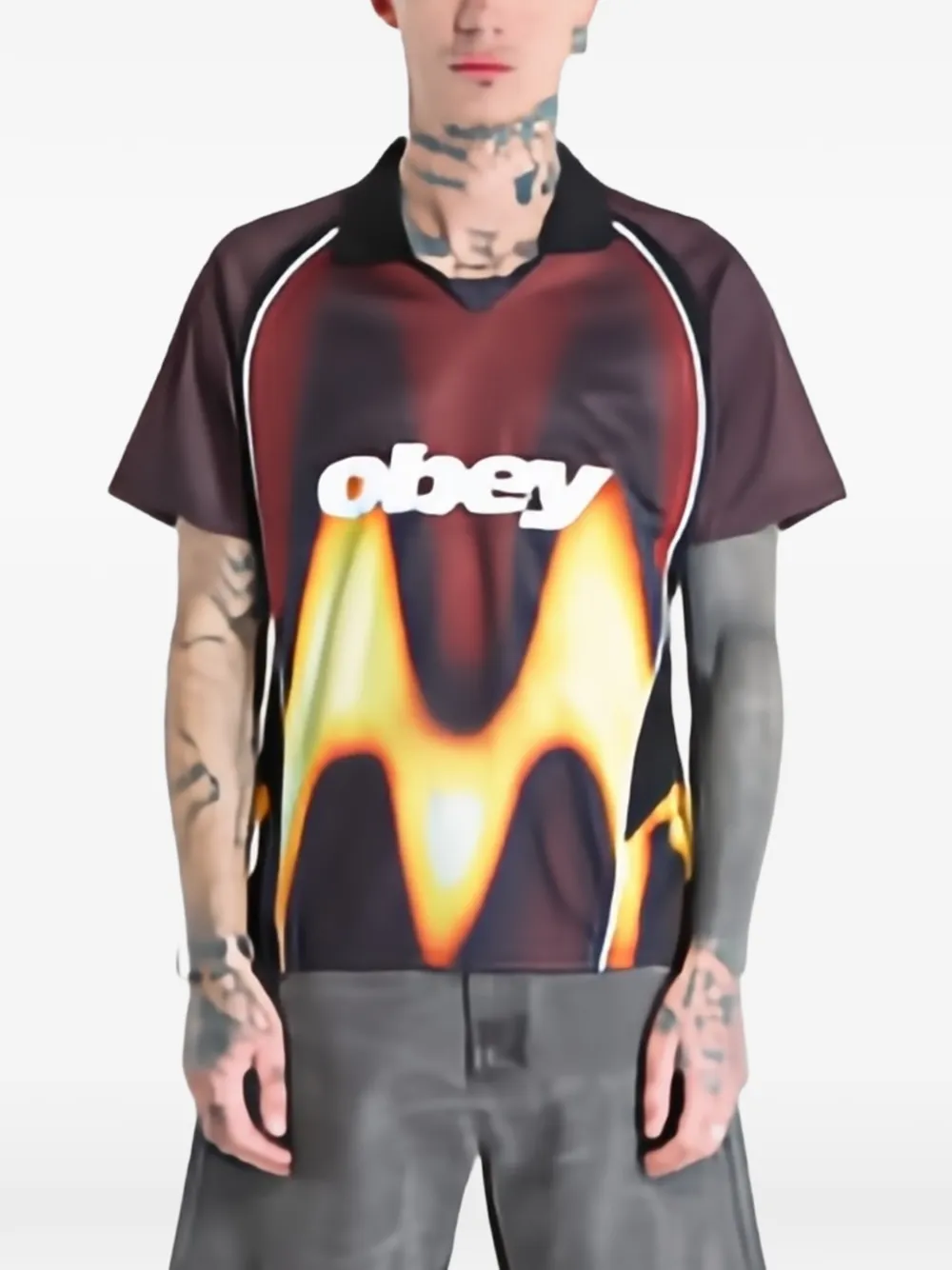 Obey Blurred T-shirt - Rosso