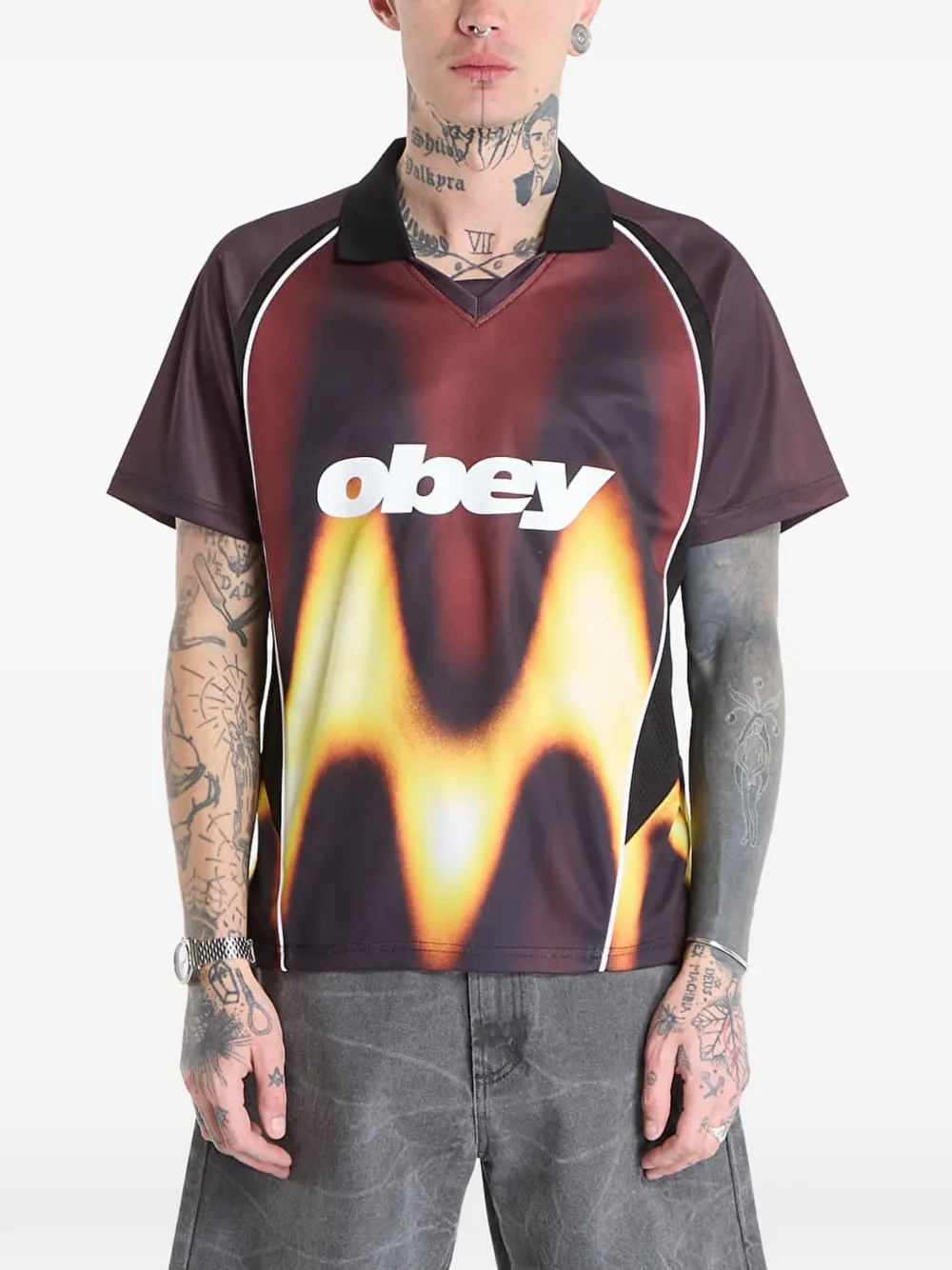 Obey Blurred T-shirt Rood