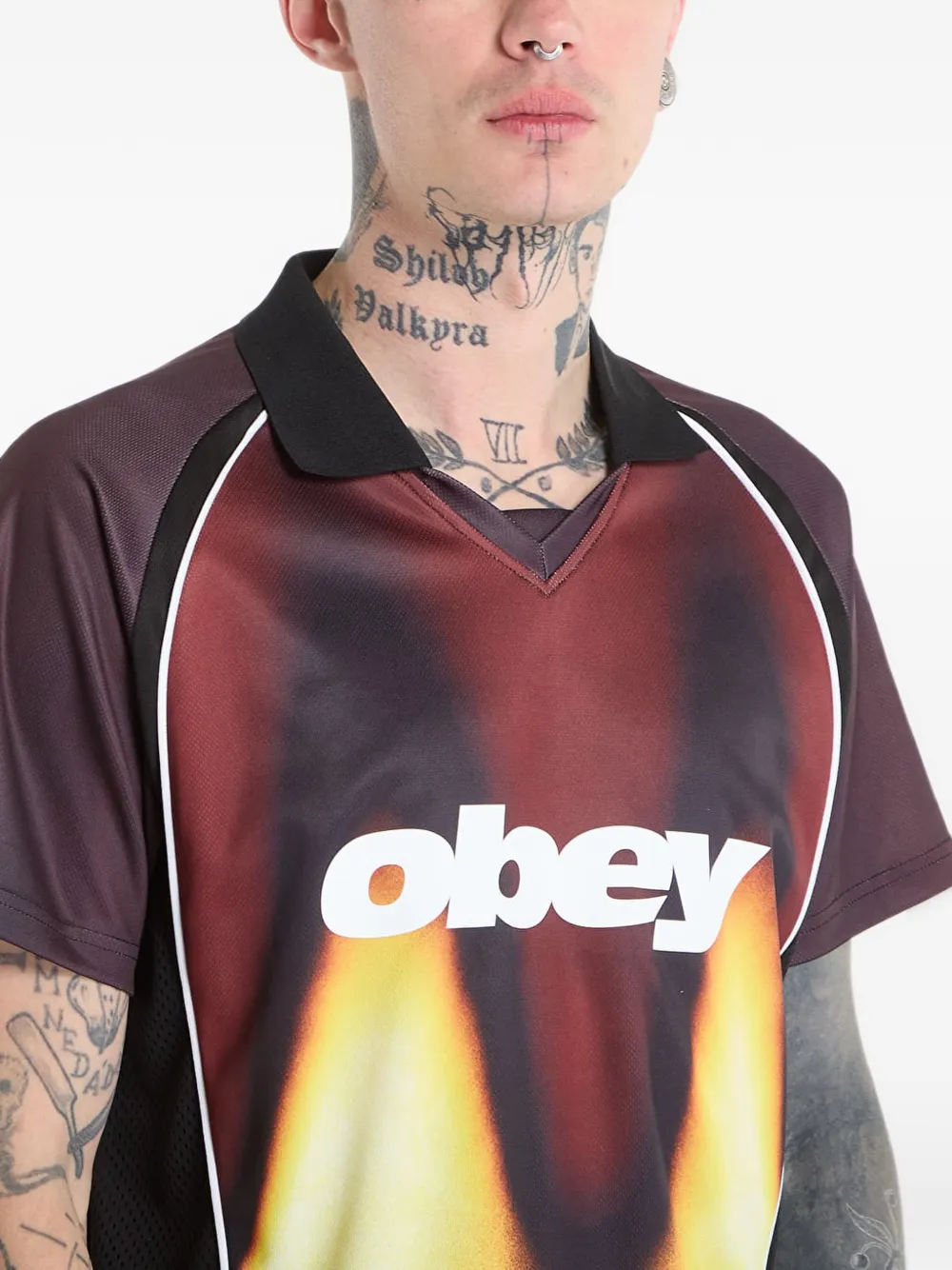 Obey Blurred T-shirt Rood