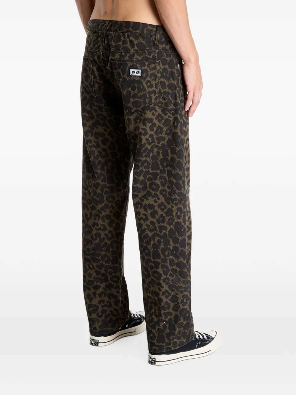 Obey studded leopard-print jeans Bruin