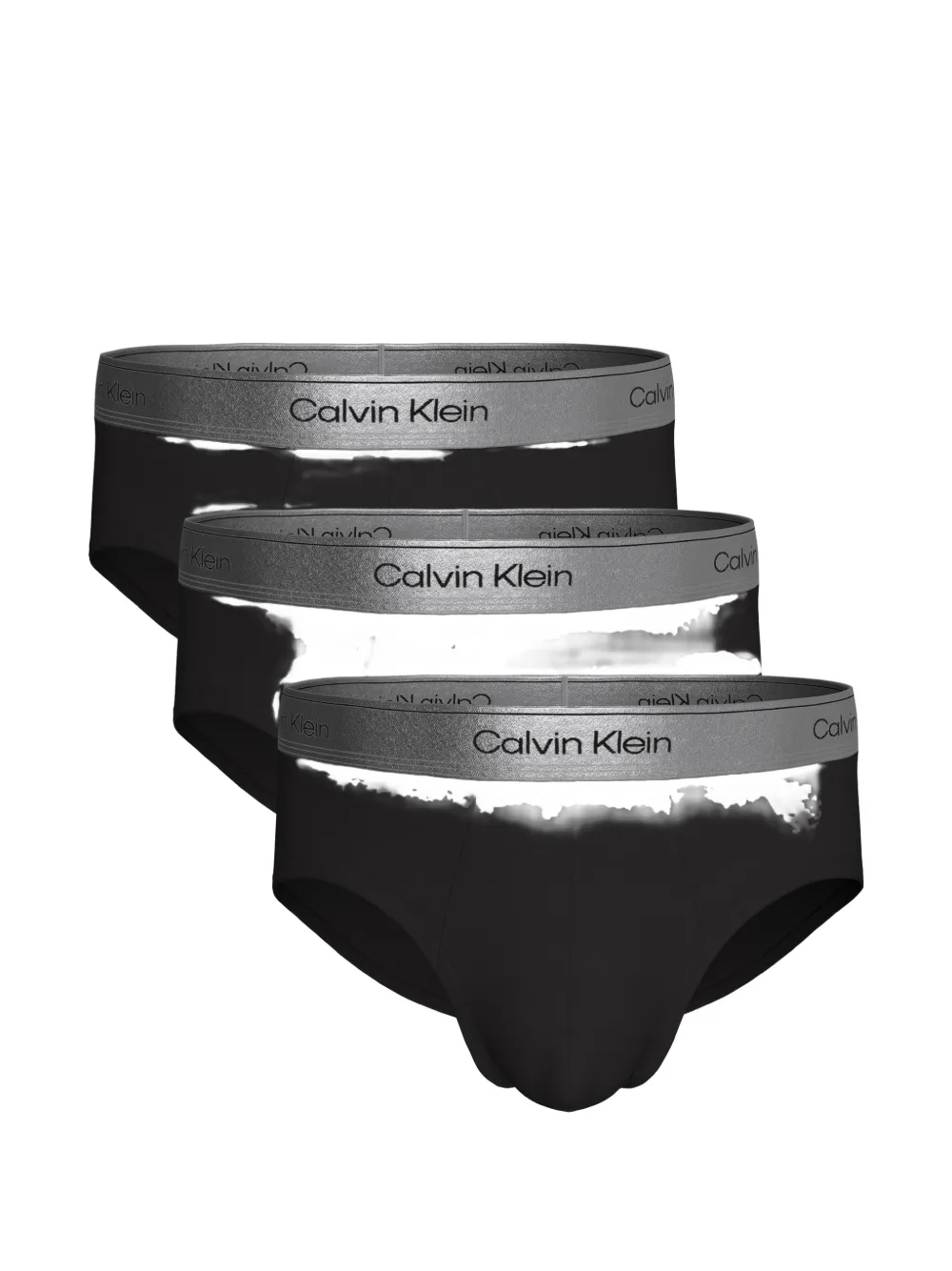 Calvin Klein logo-waistband pack of three briefs - Nero