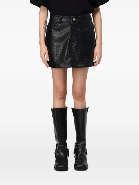 DISCLAIMER crocodile-effect mini skirt
