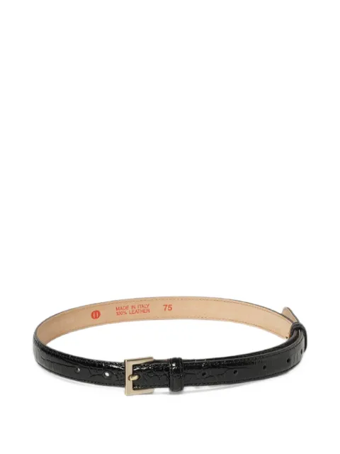 CRIDA crocodile-effect leather belt